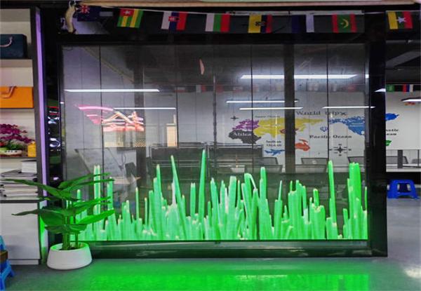 P3.9 Écran LED grille transparent extérieur étanche pour vitrine publicitaire 1000*1000mm