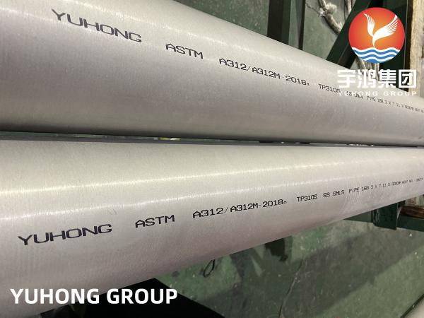 Round ASTM A312 TP310S Stainless Steel Seamless Pipe Eddy Current Test