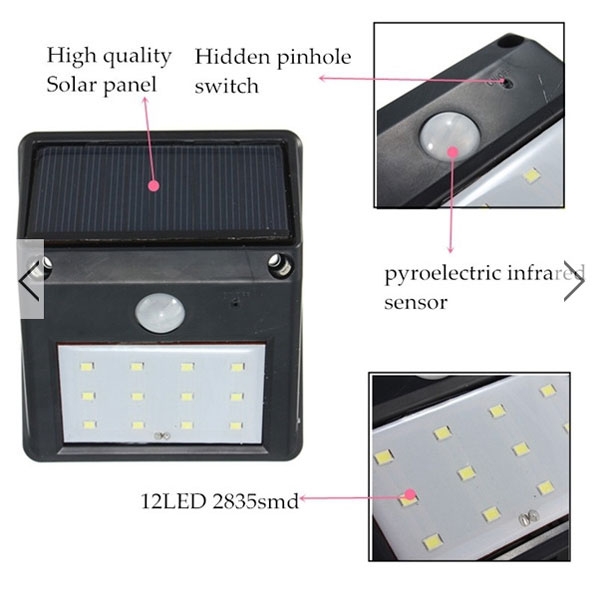 Garden Solar Power Led Work Light , 240 Lumens Outdoor Security Wall Lights