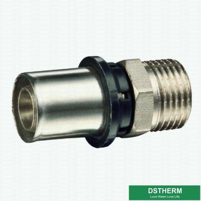 Encaixes de bronze retos da união da imprensa do dobro masculino da compressão do acoplamento rosqueado para a tubulação de alumínio de Pex Pex
