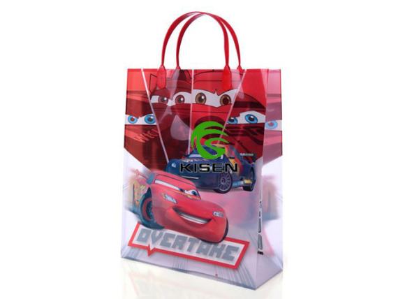 Clear Handled Gift PE Plastic Bag For Shopping Gravure Printing Custom Size