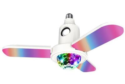 Bluetooth 40w LED Iluminação de painel de teto E27 E40 Lâmina de ventilador dobrável