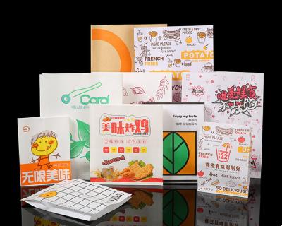 Logotipo de design personalizado à prova de gordura lanche de comida para levar Bolsa de papel Kraft para levar