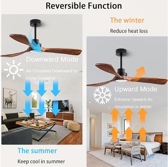 Ventilateur de plafond électrique de style classique, décoratif à 3 lames, ventilateur de plafond moderne