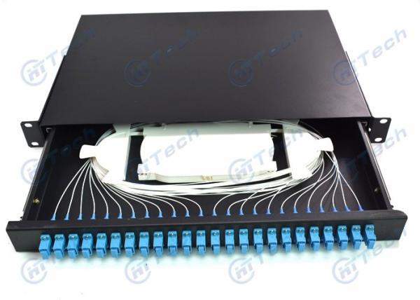 Cold Rolling Steel Sliding Fiber Optic Patch Panel 1U 24 Port SC 24 Cores