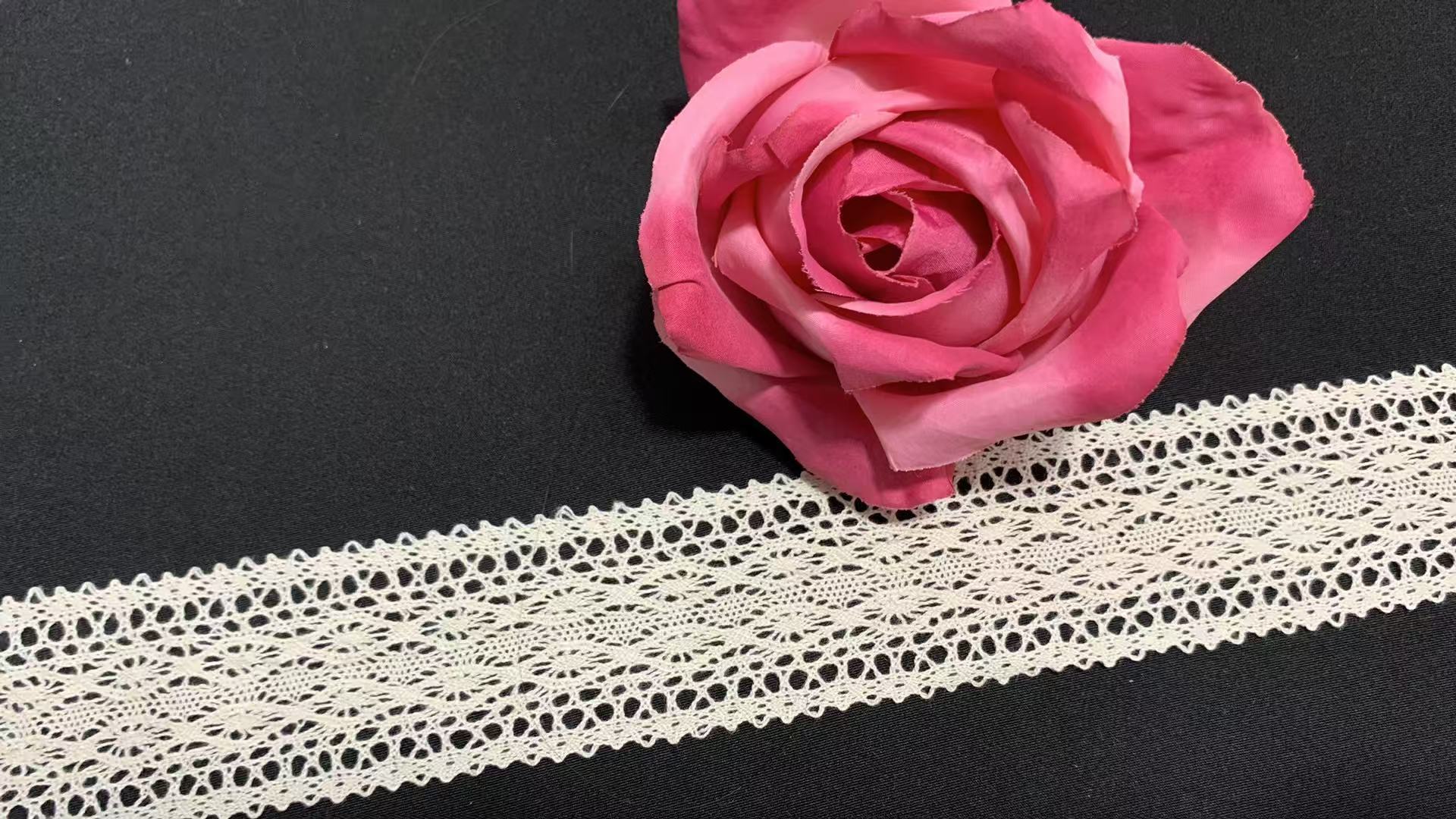 5cm Cotton Crochet Lace Trim with Elegant Hollow Woven Texture Soft Breathable and Sturdy for Garment Decoration