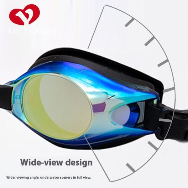Adult Anti-Fog Waterproof Swimming Goggles, HD PC Lens Swimming Glasses with Soft Silicone Eye Seal & Adjustable Silicone Head Strap