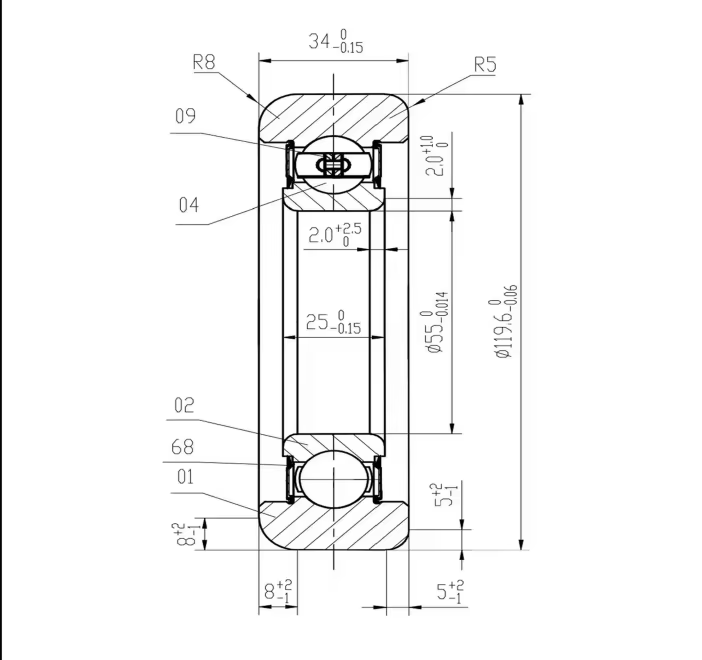 Long Life Forklift Mast Roller Bearing 980811NT Forklift Bearing