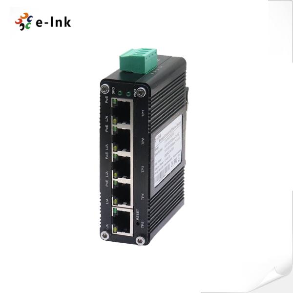 Mini Industrial Managed 4 Port 10/100/1000T 802.3at PoE 30W to 1-port 10/100/1000T Uplink Gigabit Ethernet Switch