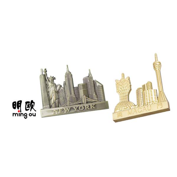 Antique Bronze Color US Country Refrigerator Magnets , New York City Tourist Fridge Magnets