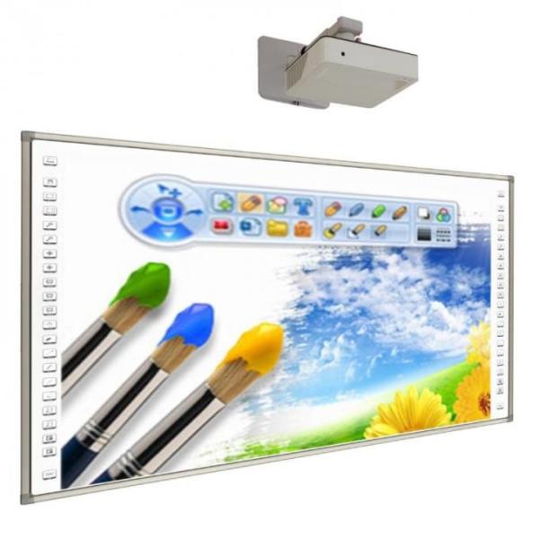 3840x2160 Resolution Interactive Whiteboard with 10 Finger Touch Points and 60 Million Touches Durability