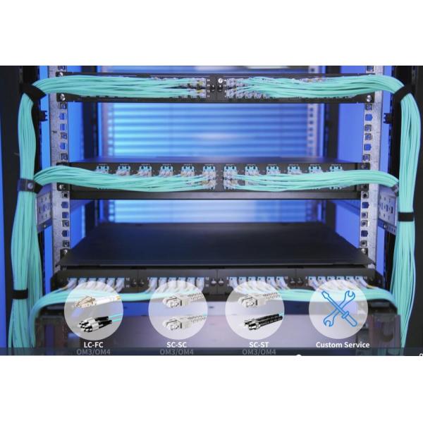 Двухшпиндельная оранжевая заплата оптического волокна OM3 привязывает тип мини тип тангажа 50-125mm LC