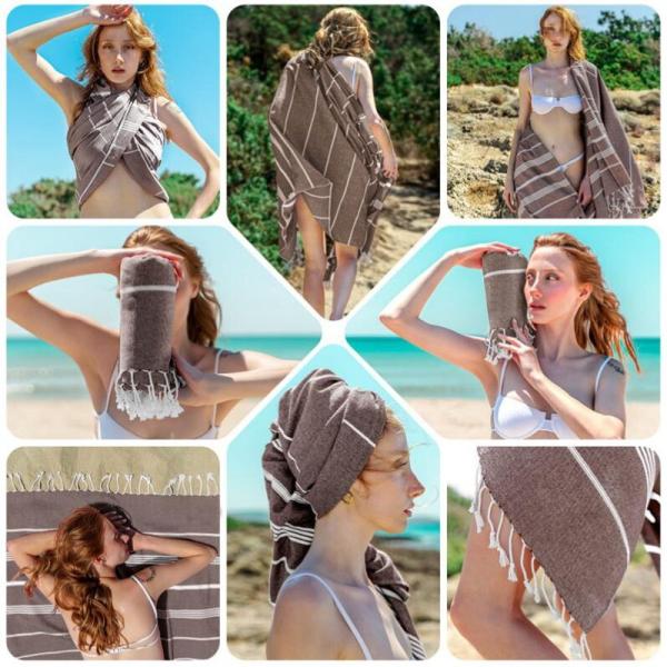 Large Size Striped Turkish Towels Eco Friendly With Customized Package And Logo