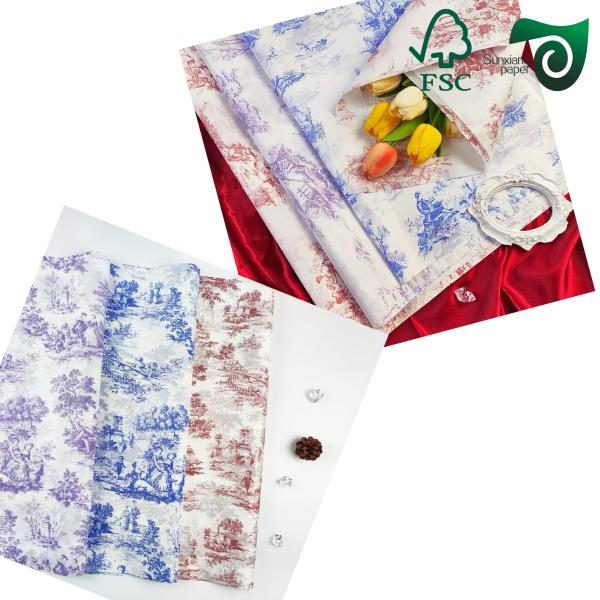 17gsm Lightweight 50cm 70cm Colorful Tissue Wrapping Paper For Fruit Packaging