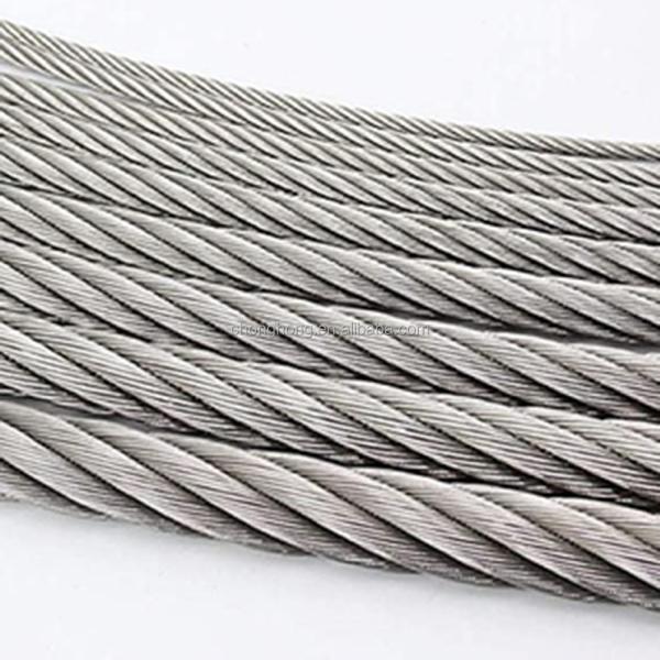 Type 316 câbles en acier inoxydable pour rails de pont matériel 250FT T316 câble d'avion 7x7/1x19/7x19 câble