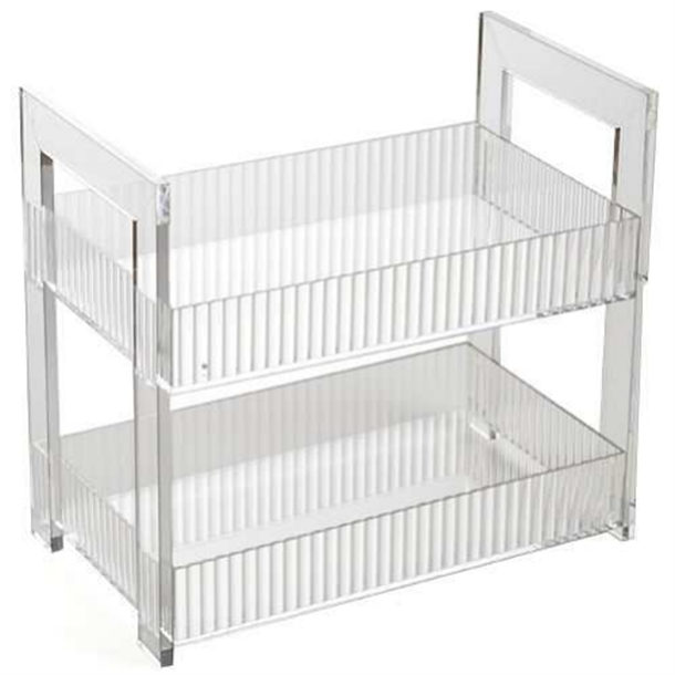 Durable Multi-Purpose Acrylic Shelf Double-Layer Transparent Organizer for Cosmetics Bathroom Toiletries
