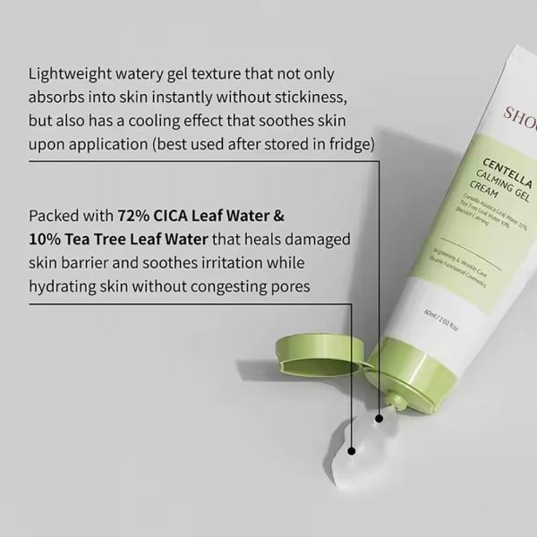 Private Label Vegan Lightweight Face Cream & Lotion Centella Asiatica Extract Gel Calming Gel Cream