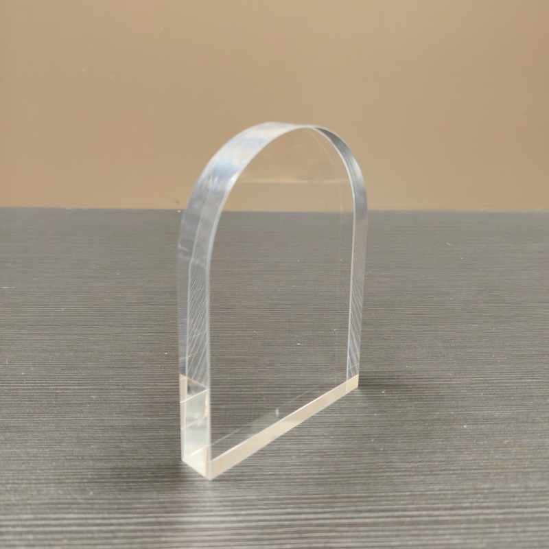 Custom Arch Shape Solid Acrylic Block with Polished Finish for UV Printing Logo Display