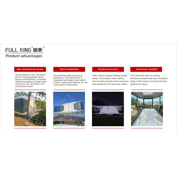 Mobile Prefabricated Cabin House 28㎡ Eco-Friendly Hotel Office Pod