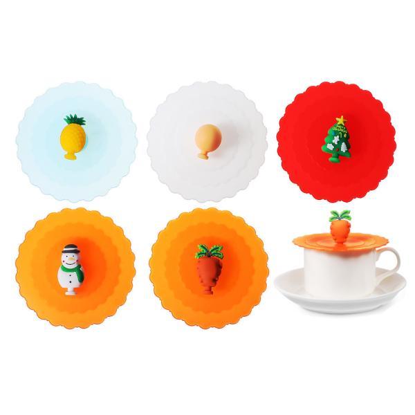 Силиконовая крышка кружки, красочная антипылевая крышка силиконовой кружки Милые многоразовые силиконовые крышки для чашек кружка пиво стекло в помещении