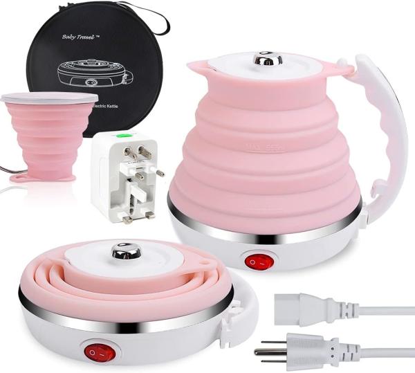 Caçamba elétrica dobrável de viagem de 600 ml Caldeira de água dobrável para café e chá de fervura rápida