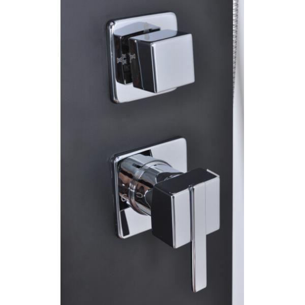 Black Shower Column 1500 X 900 Shower Enclosure With Double Clip SS Flexible Hose