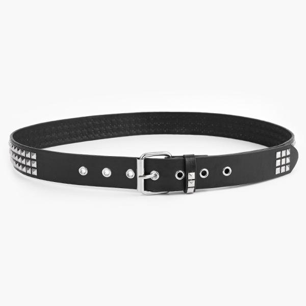 Unisex Western Belt with Ordinary Style Width 2-4cm Iron Buckle Rivet Punk Design