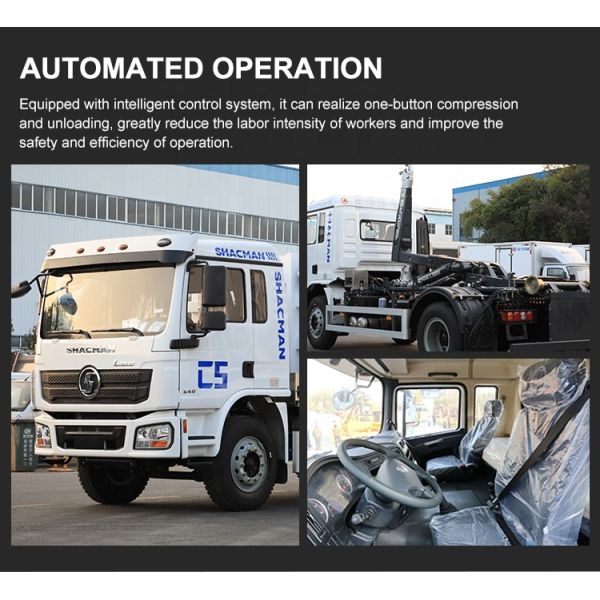 Compressed Hooklift Garbage Truck With Semi Trailers Large Dump Garbage Truck