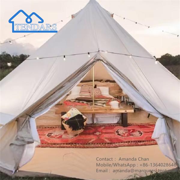 Роскошный большой семейный лагерь на открытом воздухе Полотенцовая колокольчиковая палатка Типи-юрт Глампинг-палатка