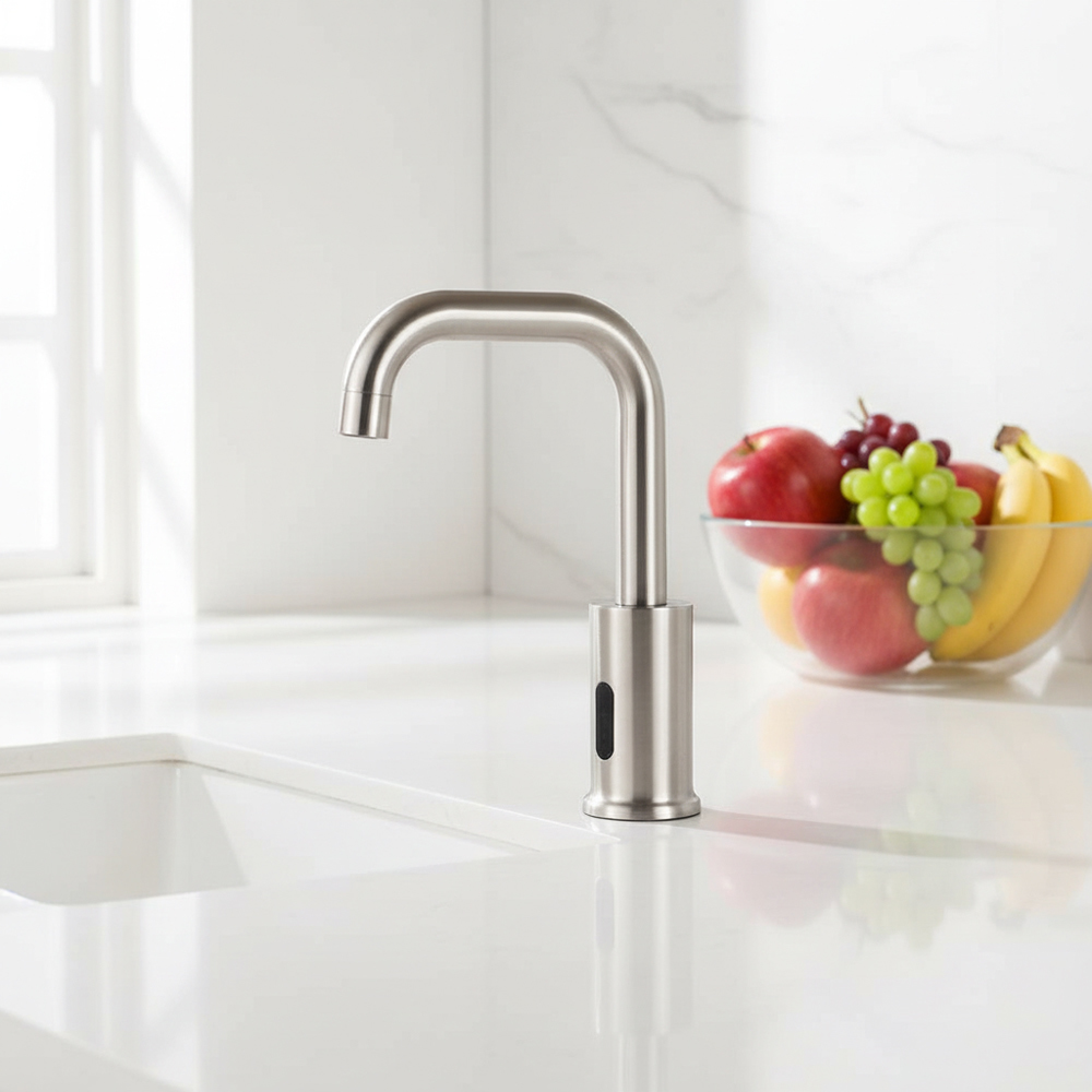Oersitor Smart Sensor Basin Faucet Hot and Cold Water Mixer Deck Mounted Automatic Hands Touchless Sensor Faucet Tap (T12B-ss)