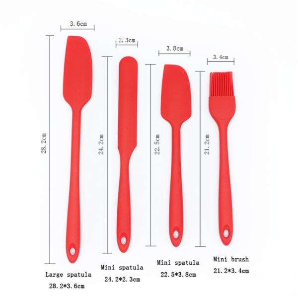 Silicone Nylon Baking Spoon and Spatula Set for High Temperature Baking in Kitchen