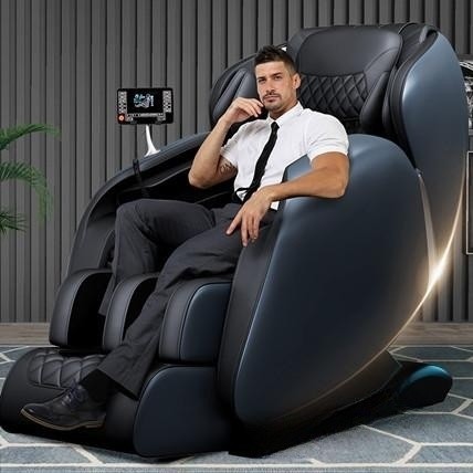 Commercial Furniture Electric Massage Chair Black Grey Reclining Spa Salon Equipment AI Smart Heat Full Body Massage