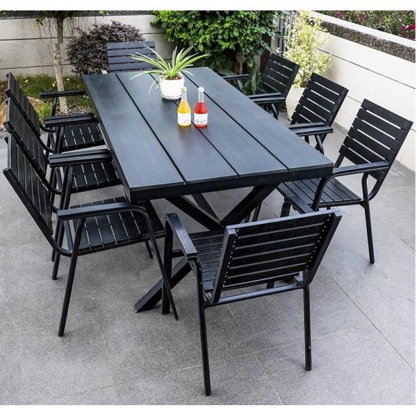 Modern Cafe Shop Garden Waterproof Sillas De Comedor Metal Armrest Cast Aluminium Chairs Indoor Outdoor Patio Furniture