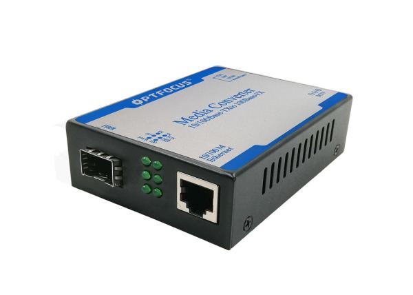 AC 100~250V Fiber Optic SFP Media Converter Low Power Consume With One SFP Slot