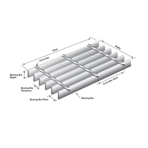 Reja superficial lisa 19 w-4 de la calzada que espacia la reja de acero resistente de la prolongación del andén