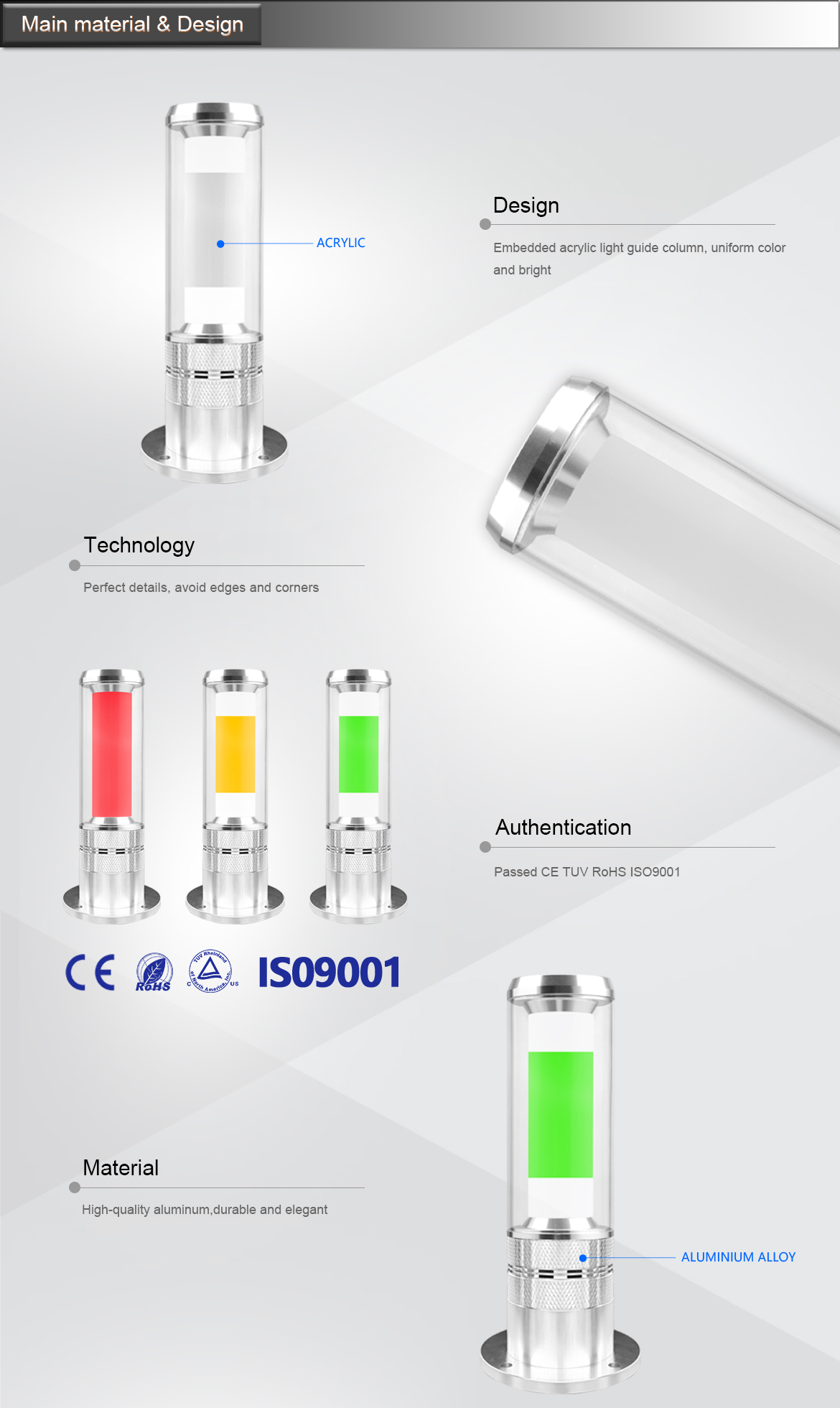 ONN M4S-G Industrial Warning LED Stack Light IP40 Warning Tower For Engraving Machine