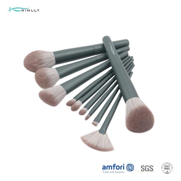 Grupo de escova cosmético 10pcs da virola de alumínio de nylon do cabelo BSCI