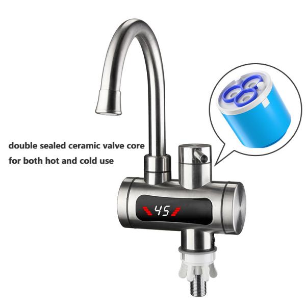 304 Stainless Steel Instant Heating Bathroom Hot And Cold Water Faucet