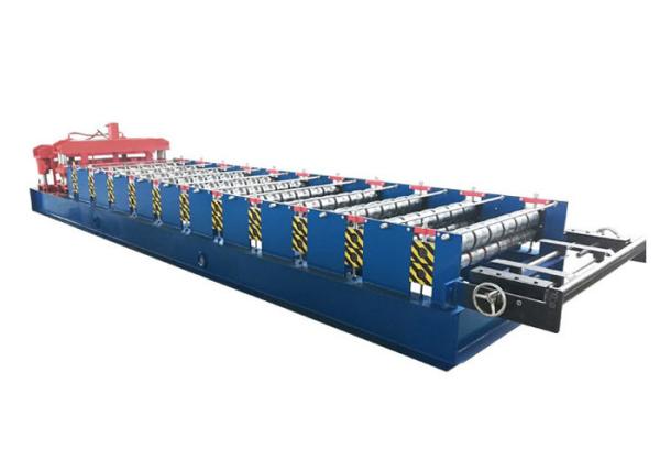 PPGI Roof Glazed Tile Roll Forming Machine Blue / Orange Color With PLC Control System