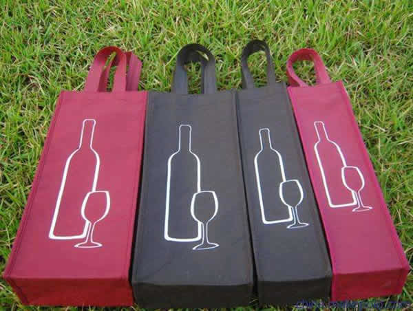 Custom Non Woven single wine bottte bags,Non woven wine bags, wine bottle carrier bags,logo printed wine bags