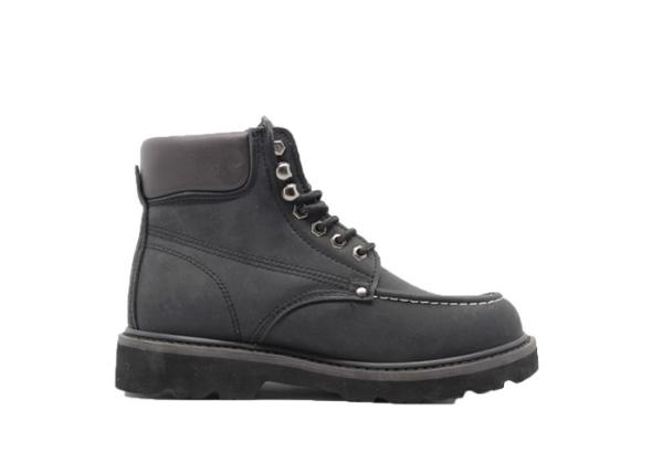 Black Nubuck Leather Breathable Mens Boots Goodyear Welt  Anti- Slip Safety