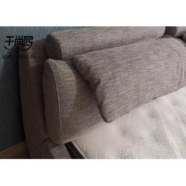 King Size Fabric Upholstered Beds Frame With Sturdy Legs