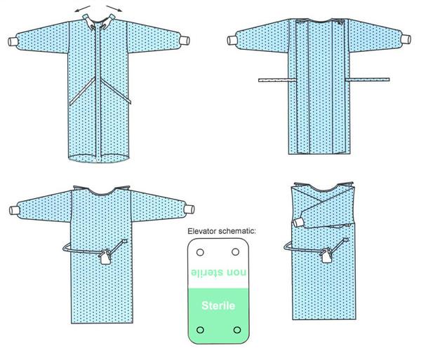 SBPP Disposable Medical Gowns 16g Medical Isolation Gowns