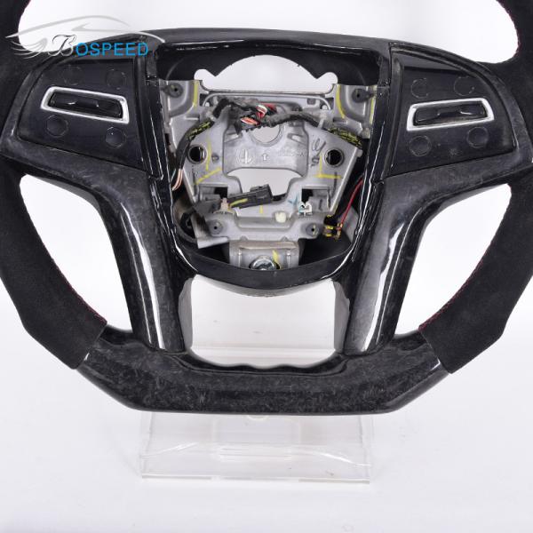 Real Forged Carbon Fiber Cadillac Srx Steering Wheel Custom Sports Blue Stitch