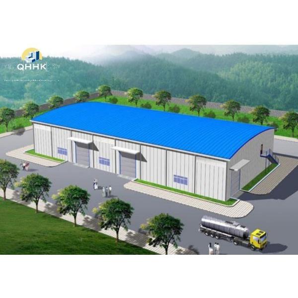 Sliding Door Steel Structure Warehouse With Steel Color Sheet / Sandwich Panel