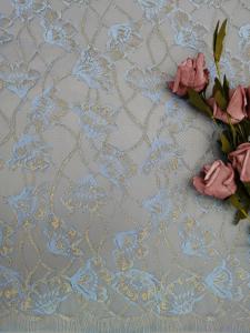 Textile floral métallique de vêtement de femmes de tissu de broderie de dentelle
