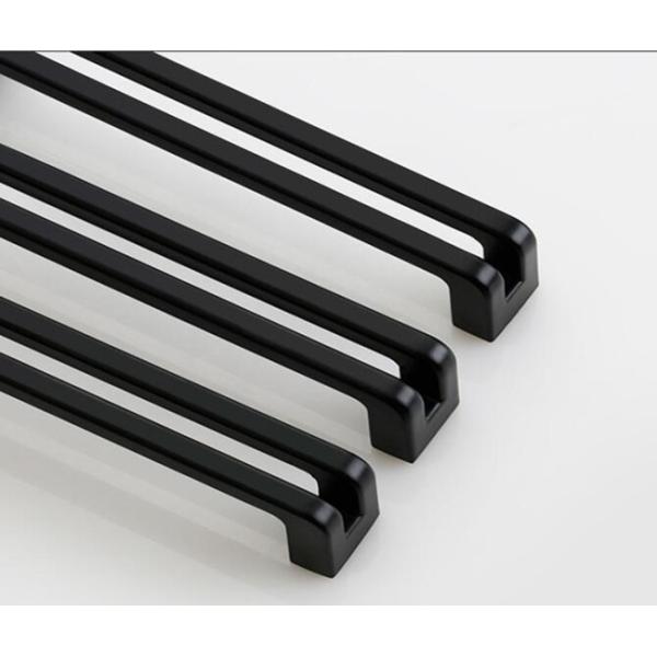 Matter Black Kitchen Cabinet Handles American Hollow Design Zinc Drawer pulls 160mm Chrome Drawer Pulls