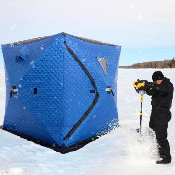 Portable Fishing Tackle Set Ice Fishing Shelter Insulated Ice Fishing Pop Up Tent