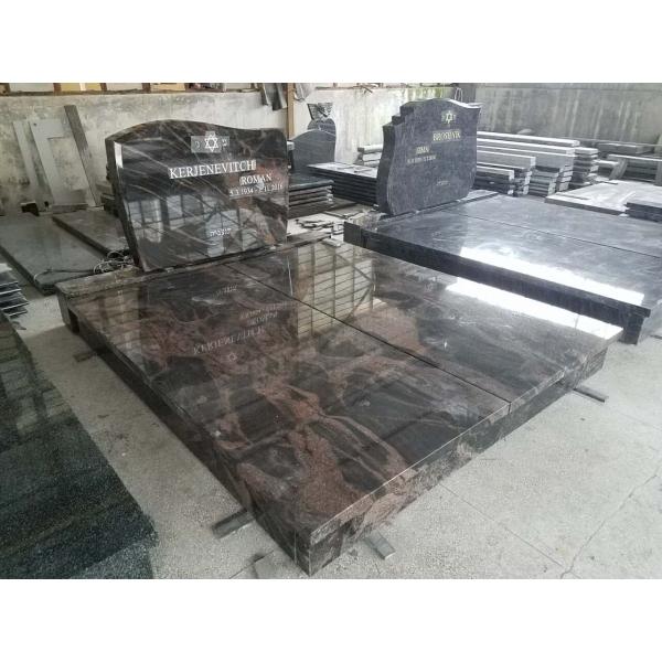 Голубой отполированный дизайн надгробных камней памятников Гравесиде уникальный персонализированный