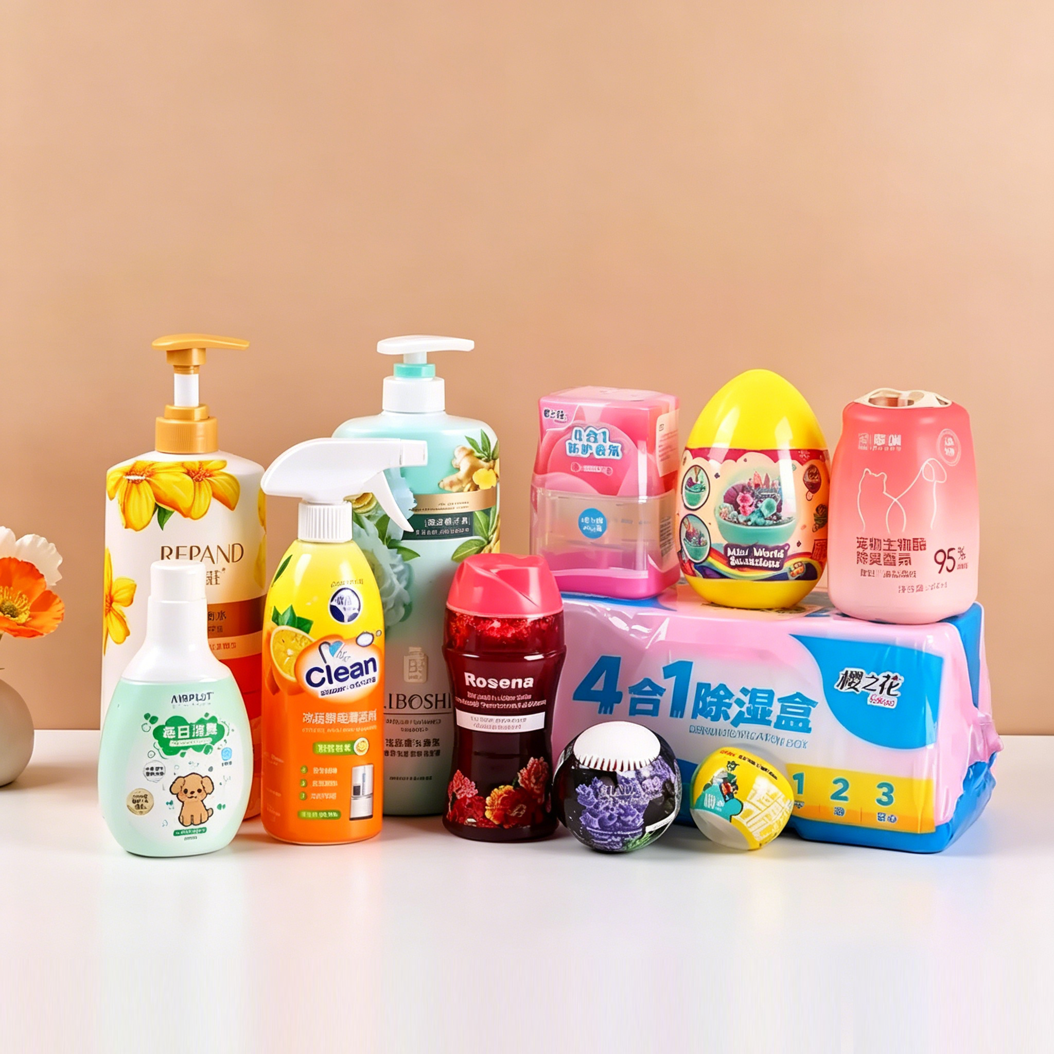 Custom Printed Shrink Sleeve Labels | Full Body Heat Shrink Wrap Labels For Cosmetic Plastic Bottle OEM Custom Logo Printing